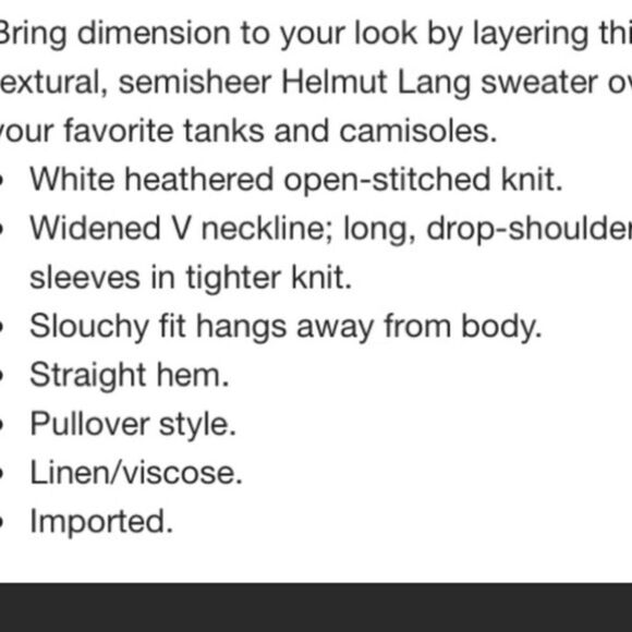 Helmut Lang Gray Luminous cord v neck sweater Sm - Picture 9 of 11